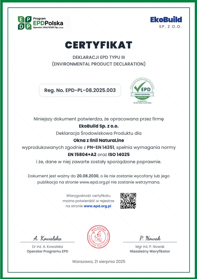 Certyfikat EPD Polska